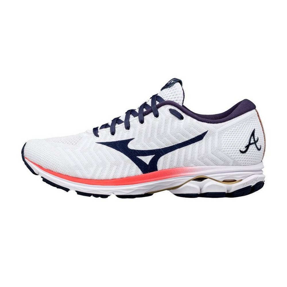 Mens Mizuno Chop On WAVEKNIT™ R2 Running Shoes White/Navy Philippines (VONTEI607)